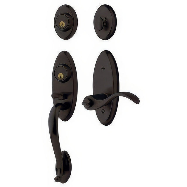 Baldwin 853454022DCR distressed oil rubbed bronze double cylinder handleset