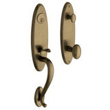 Baldwin 85360050ENTR satin brass and black single cylinder handleset