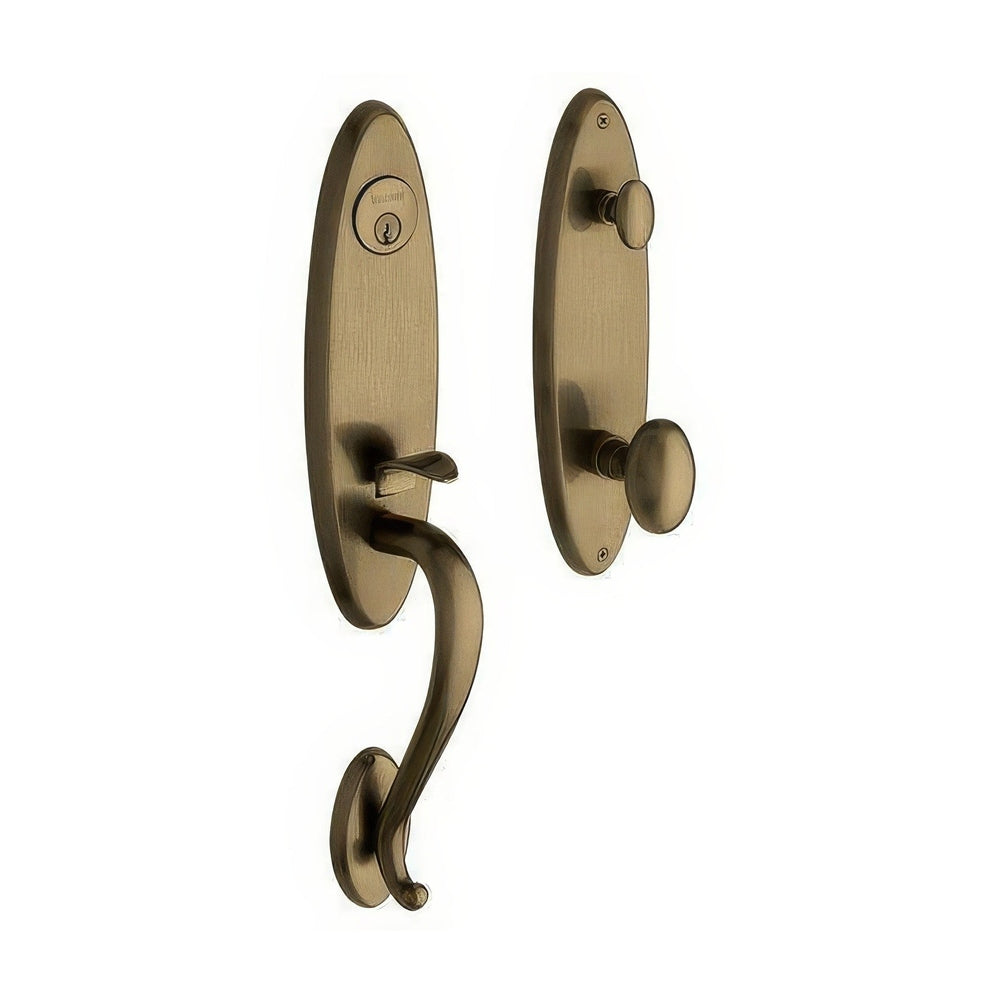 Baldwin 85360050FD satin brass and black dummy handleset