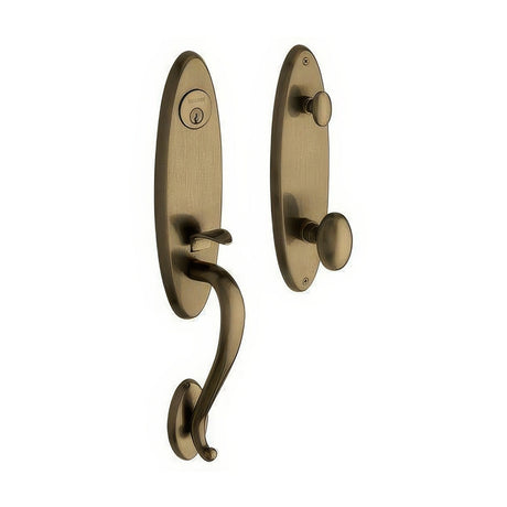 Baldwin 85360050FD satin brass and black dummy handleset