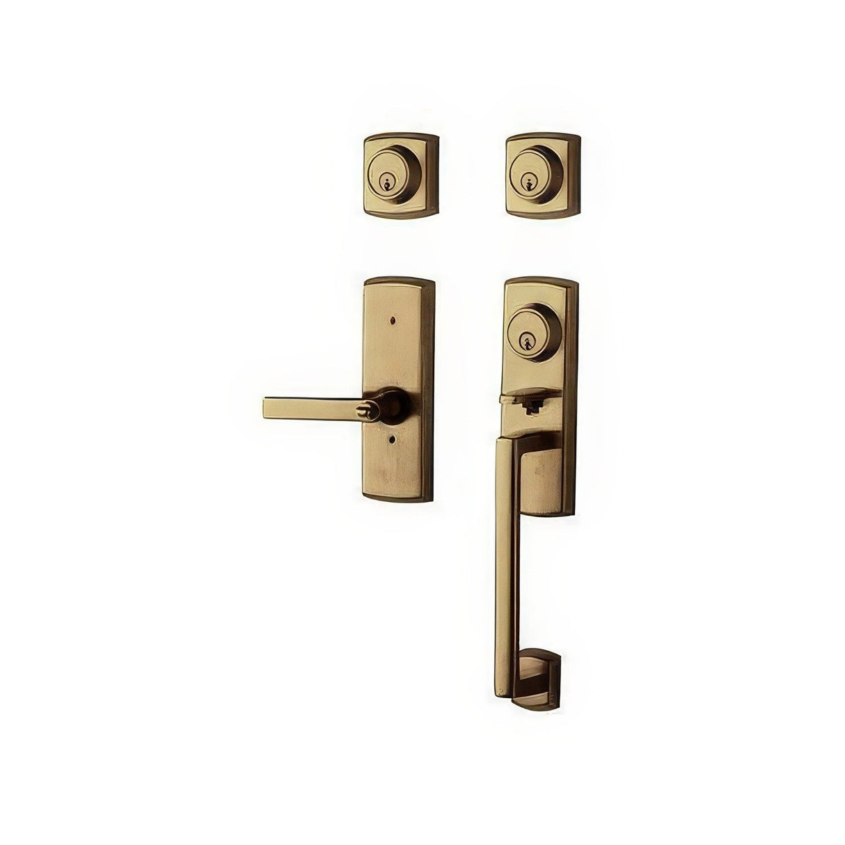 Baldwin 853850502DCR satin brass and black double cylinder handleset
