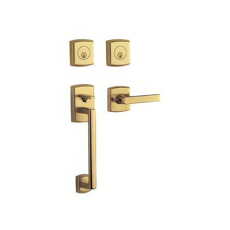 Baldwin 85386003LDBL lifetime polished brass double cylinder handleset