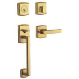 Baldwin 85386031LENT unlacquered brass single cylinder handleset