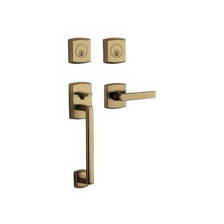 Baldwin 85386050LDBL satin brass and black double cylinder handleset