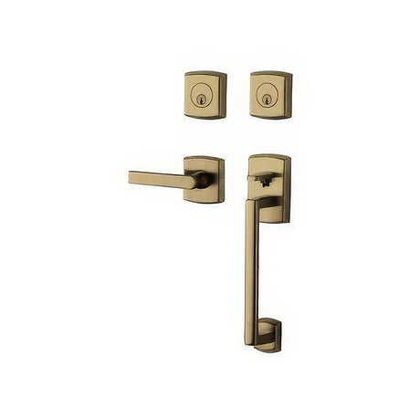 Baldwin 85386050RDBL satin brass and black double cylinder handleset