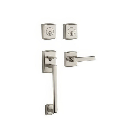 Baldwin 85386055LDBL lifetime polished nickel double cylinder handleset