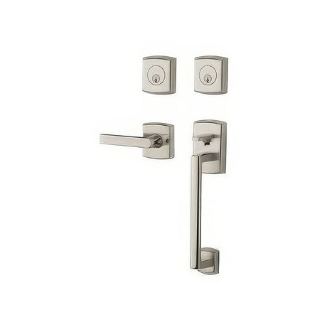 Baldwin 85386055RDBL lifetime polished nickel double cylinder handleset