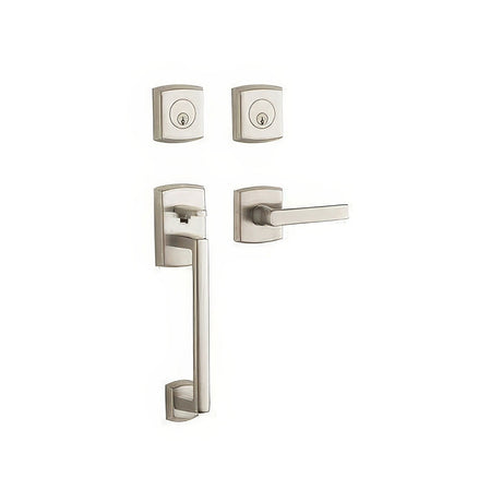 Baldwin 85386056LDBL lifetime satin nickel double cylinder handleset