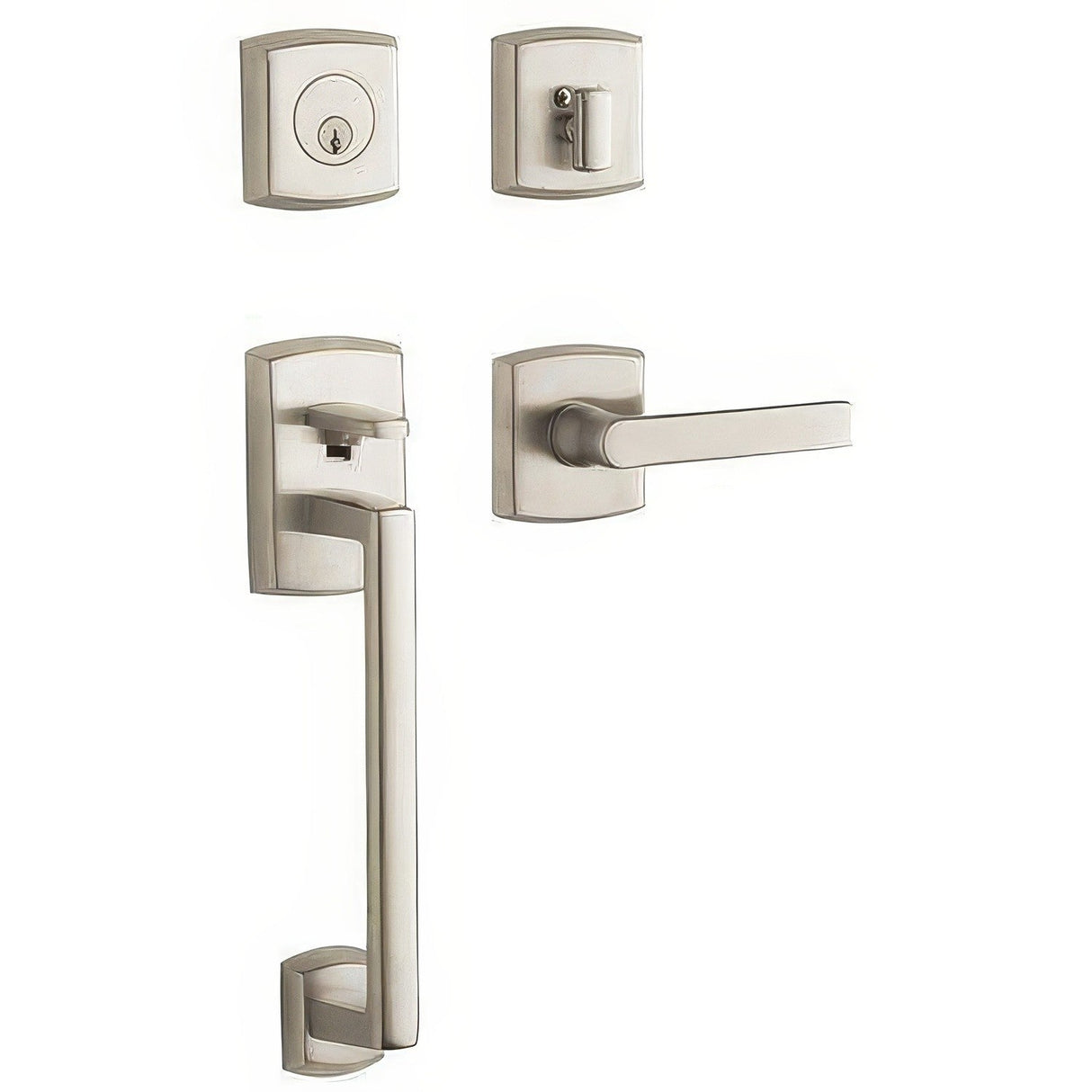 Baldwin 85386056RFD lifetime satin nickel dummy handleset
