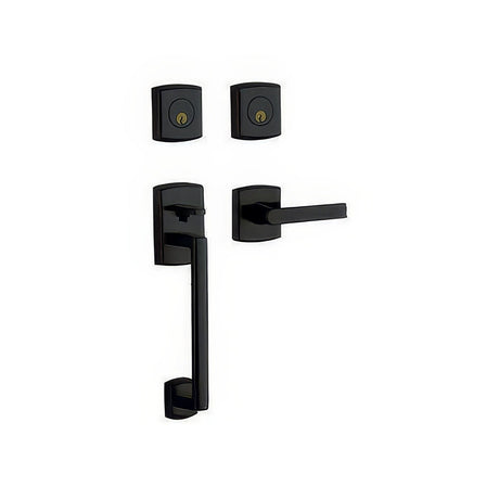 Baldwin 85386190LDBL satin black double cylinder handleset