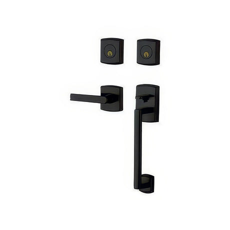 Baldwin 85386190RDBL satin black double cylinder handleset