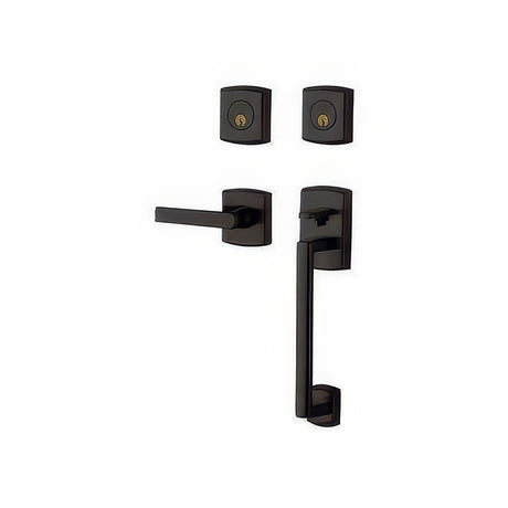 Baldwin 85386402RDBL distressed oil rubbed bronze double cylinder handleset