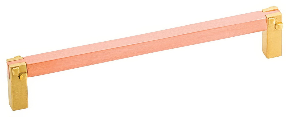 Emtek 86045US4 satin brass and copper cabinet pull
