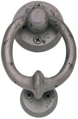 Emtek 86060FB Lost Wax / Tuscany Bronze, Sandcast Bronze door knocker in polished brass, additional view