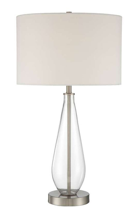 Craftmade 86243 1 Light Glass/Metal Base Table Lamp in Brushed Polished Nickel