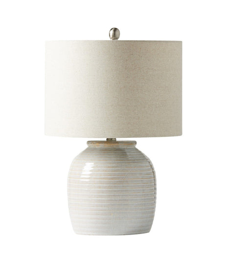 Craftmade 86258 1 Light Ceramic Base Table Lamp in White Ceramic / Brushed Polished Nickel