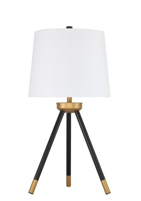 Craftmade 86266 1 Light Metal Tri-Pod Base Table Lamp in Painted Black / Painted Gold