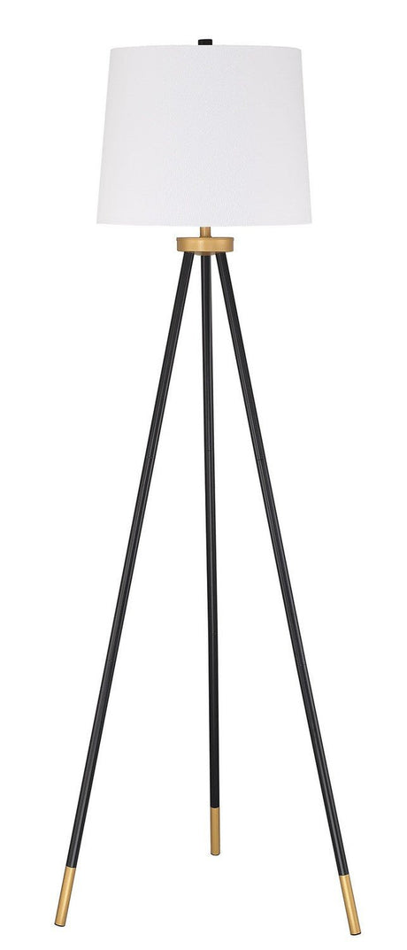 Craftmade 86267 1 Light Metal Tri-Pod Base Floor Lamp in Painted Black / Painted Gold