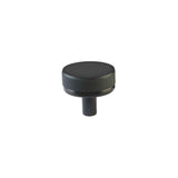 Emtek Stem with Knurled Knob Select Cabinet Knob in Flat Black
