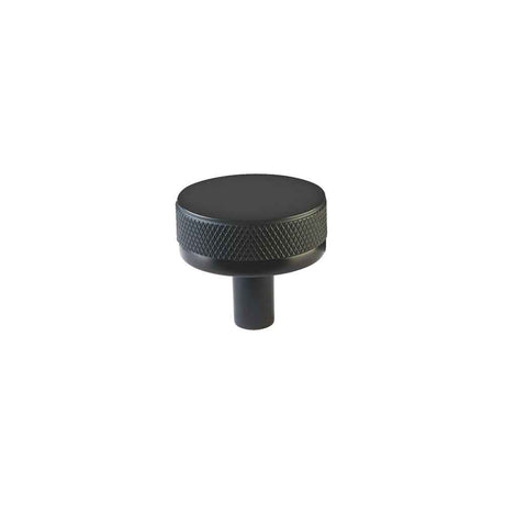 Emtek Stem with Knurled Knob Select Cabinet Knob in Flat Black