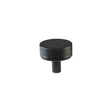 Emtek Stem with Knurled Knob Select Cabinet Knob in Flat Black