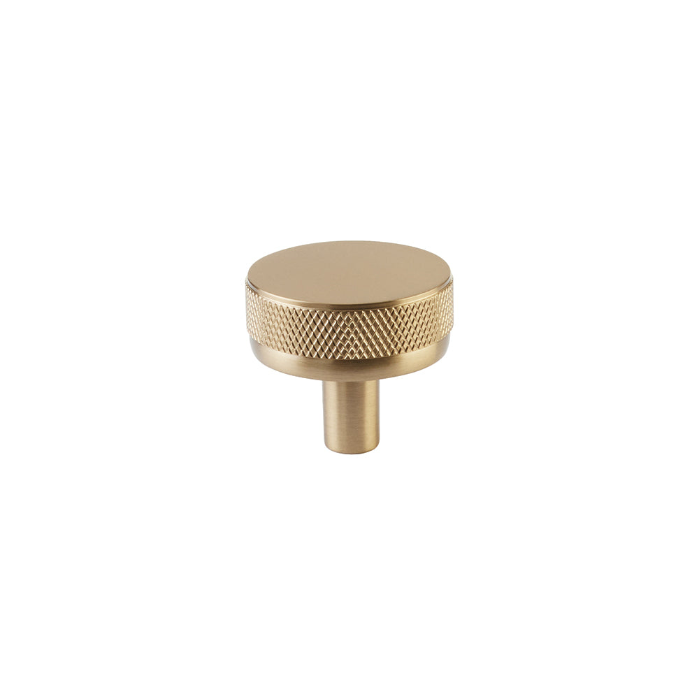 Emtek Stem with Knurled Knob Select Cabinet Knob in Satin Brass