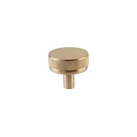 Emtek Stem with Knurled Knob Select Cabinet Knob in Satin Brass