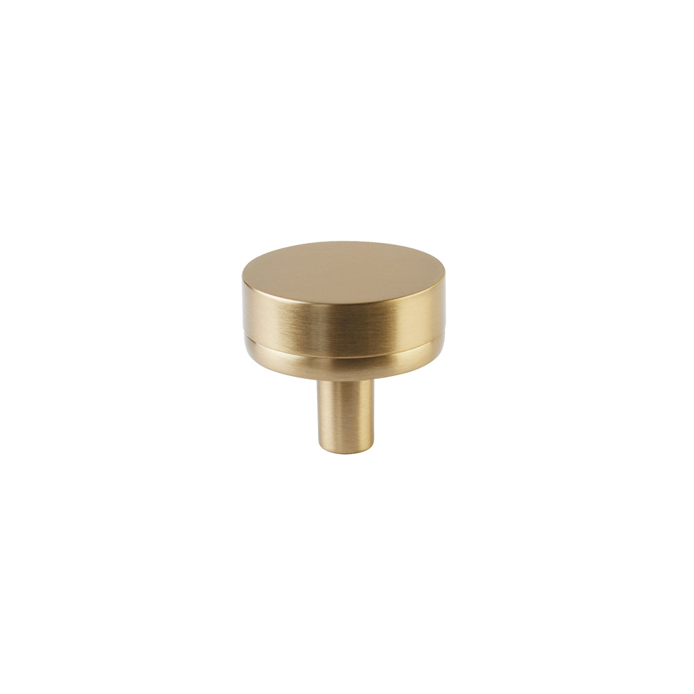 Emtek Stem with Knurled Knob Select Cabinet Knob in Satin Brass