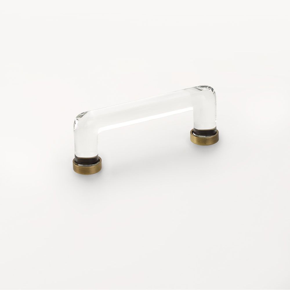 Emtek 4" Center to Center Glass Cabinet Pull in French Antique Brass