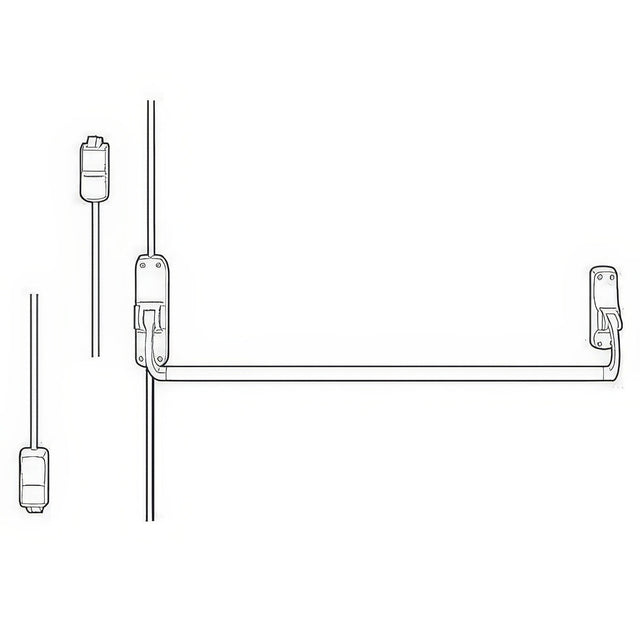 Von Duprin 8827EOF33LHR polished brass rod exit device