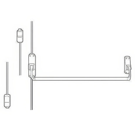 Von Duprin 8827EOF43LHR satin brass rod exit device