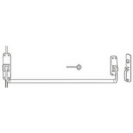 Von Duprin 8827TP43 satin brass rod exit device