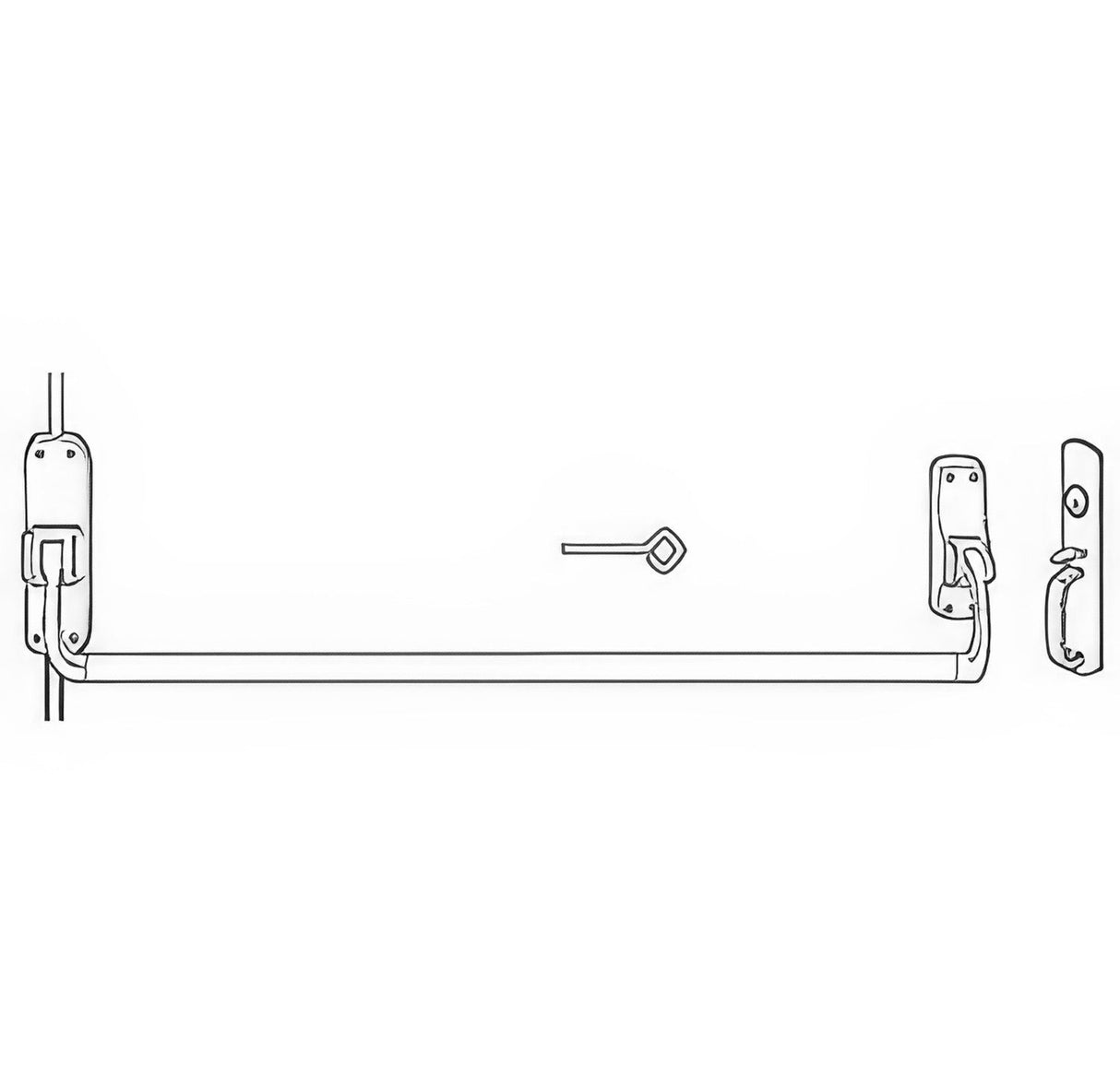 Von Duprin 8827TPF33LHR polished brass rod exit device