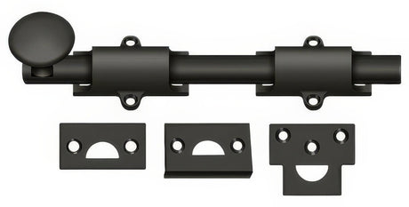 Deltana 8SB10B surface bolt in satin nickel, additional view