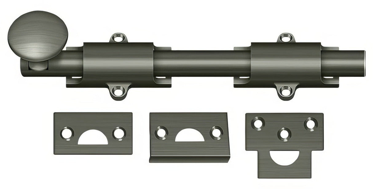 Deltana 8SB15A antique nickel surface bolt