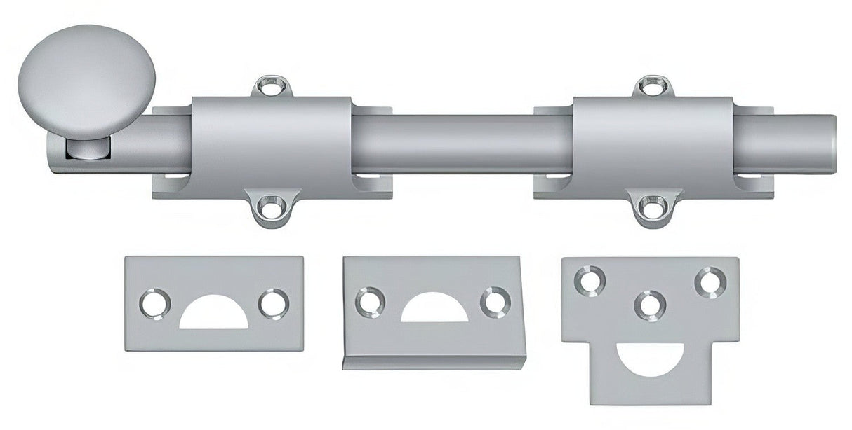 Deltana 8SB26D satin chrome surface bolt