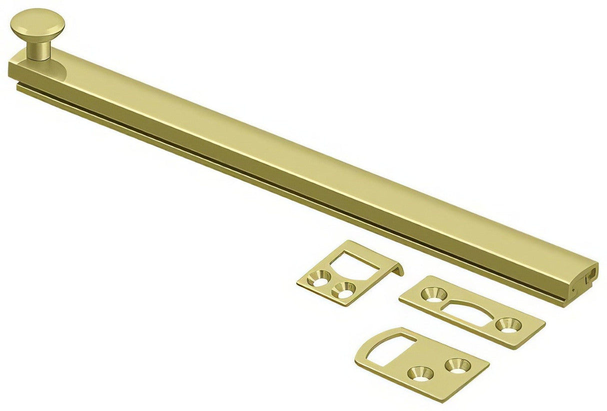 Deltana 8SBCS3 polished brass surface bolt