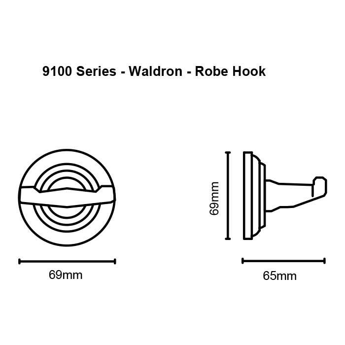 Orca Hardware 9154-SB satin brass robe hook