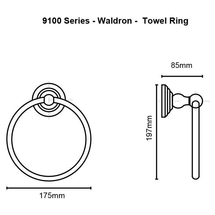 Orca Hardware 9160-SB satin brass towel ring