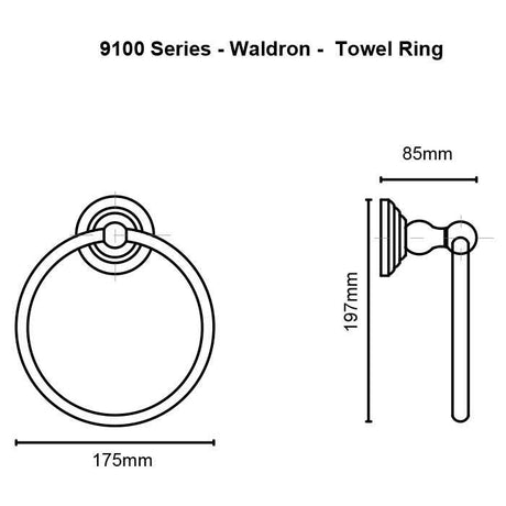 Orca Hardware 9160-SB satin brass towel ring