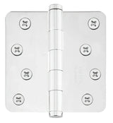 Emtek 91034US 4" x 4" Plated Steel Residential Duty 5/8" Radius Round Corner Plain Bearing Hinges - Pair