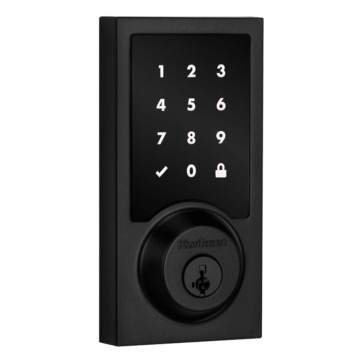 Kwikset 918CNTZW700 Contemporary Home Connect Touchscreen Connected Smart Lock Deadbolt in Matte Black