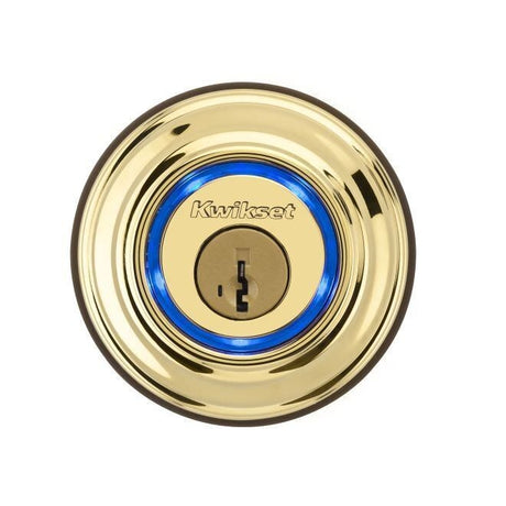 Kwikset 925KEVO2-11PS Kevo single cylinder deadbolt in polished brass, additional view