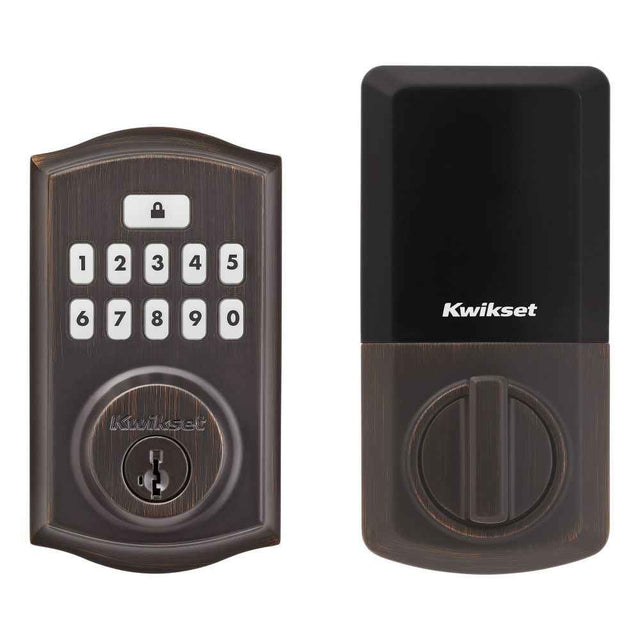 Kwikset SmartCode Electronic Deadbolt with SmartKey in Venetian Bronze