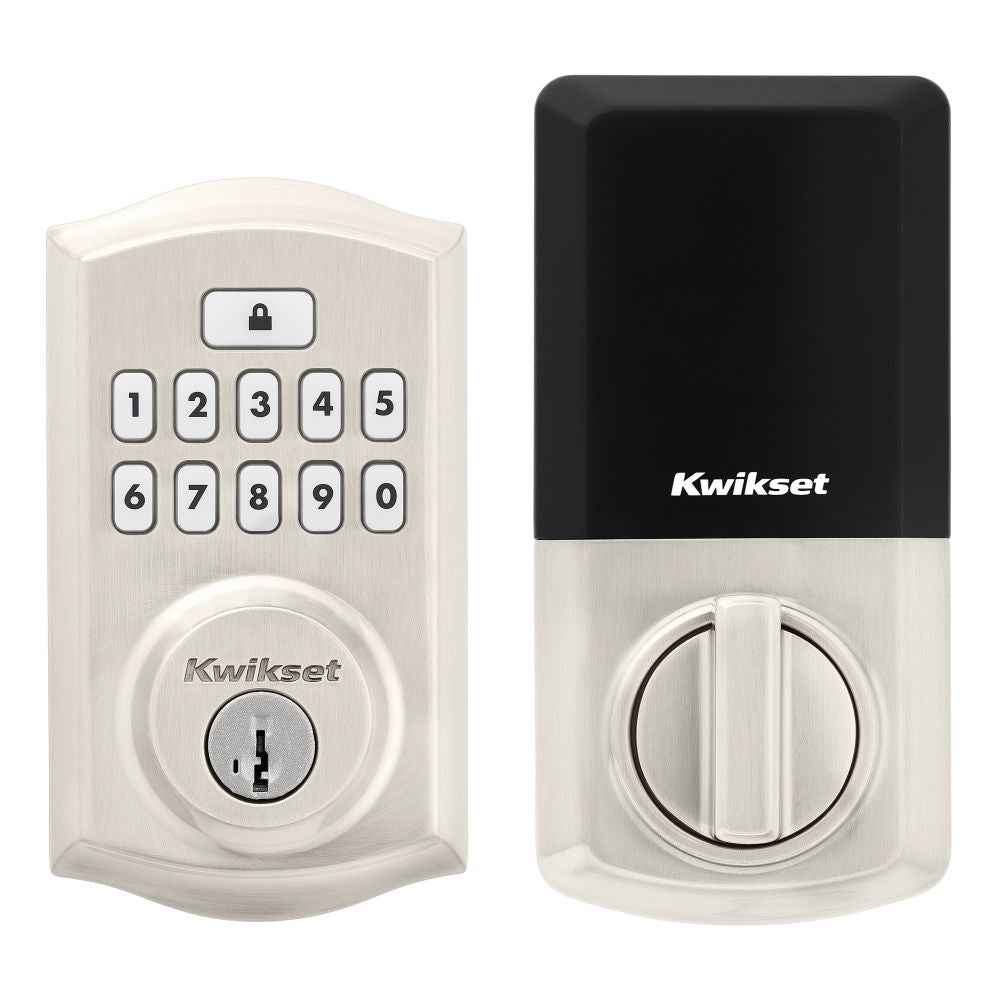 Kwikset SmartCode Electronic Deadbolt with SmartKey in Satin Nickel