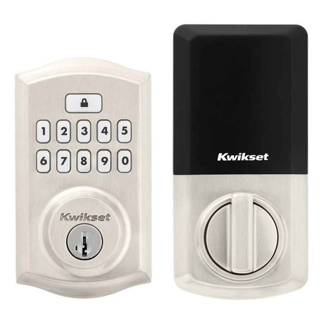 Kwikset SmartCode Electronic Deadbolt with SmartKey in Satin Nickel