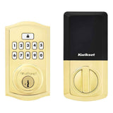 Kwikset SmartCode Electronic Deadbolt with SmartKey in Lifetime Brass
