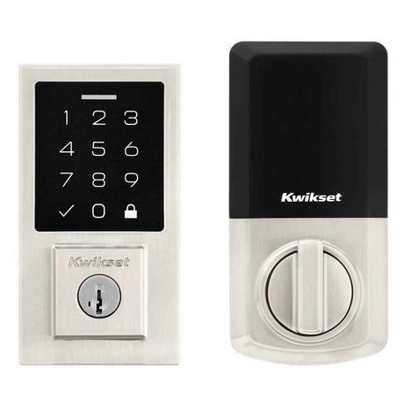 Kwikset SmartCode Electronic Deadbolt with SmartKey in Satin Nickel
