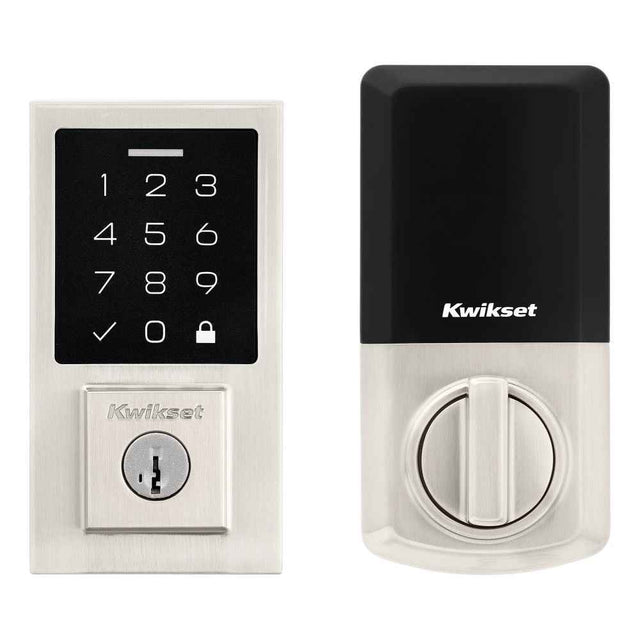 Kwikset SmartCode Electronic Deadbolt with SmartKey in Satin Nickel