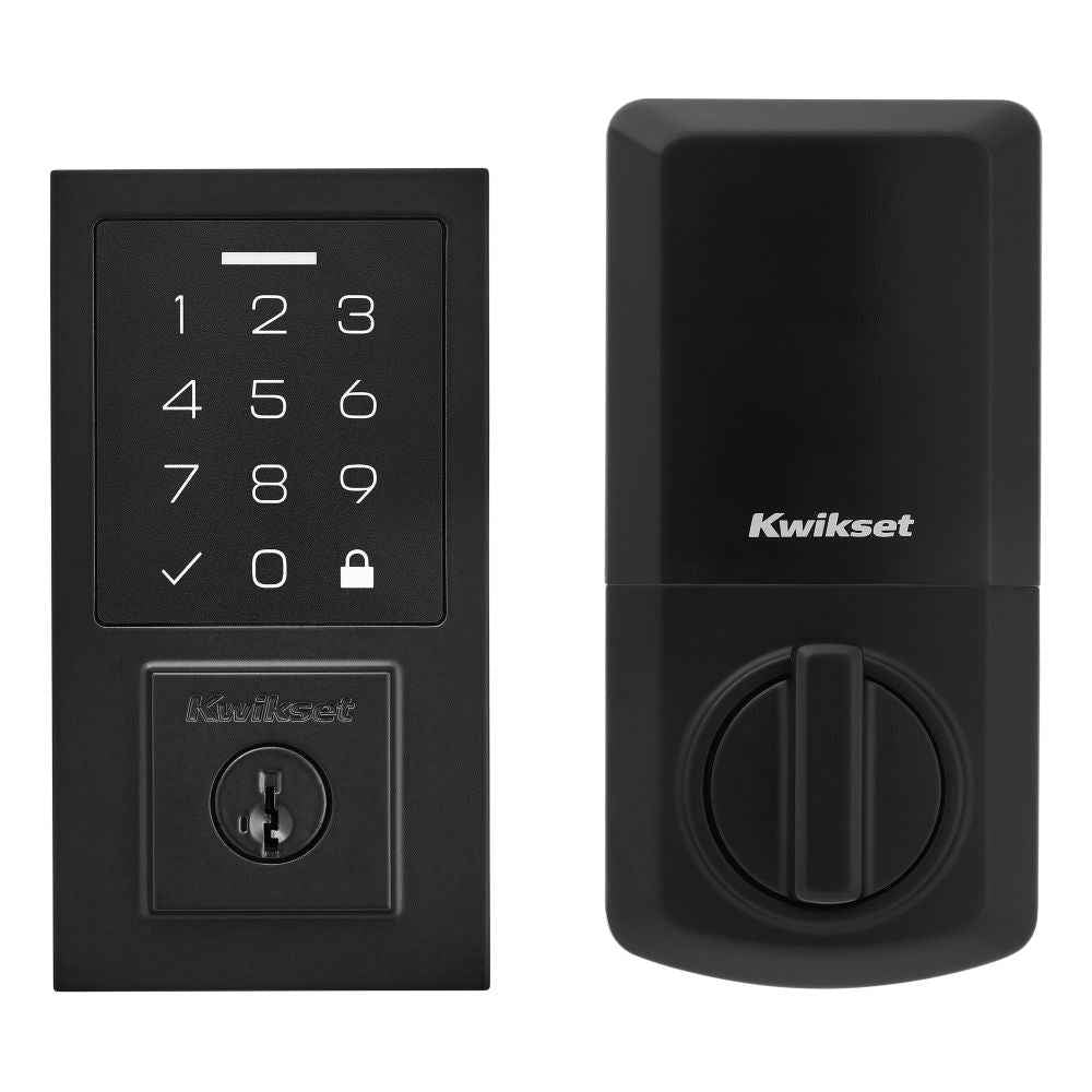 Kwikset SmartCode Electronic Deadbolt with SmartKey in Matte Black